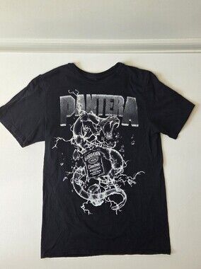 Pantera Goddamn Electric Snake Whiskey Black Heavy Metal Band Tee Mens S